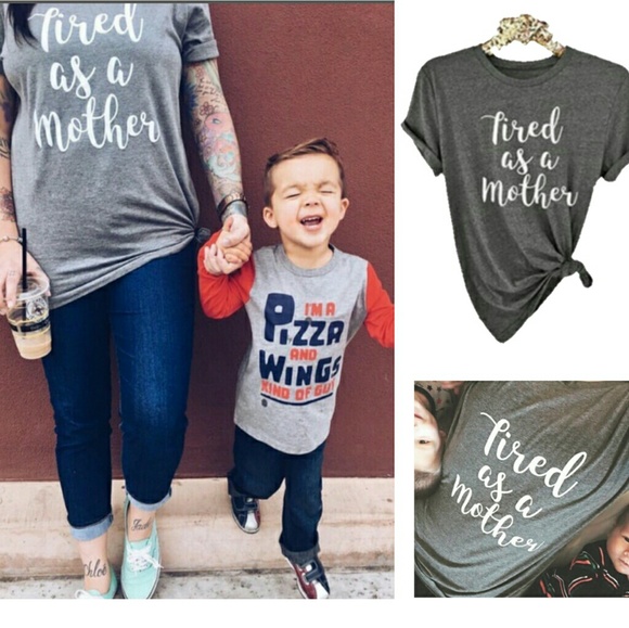 'Tired as a Mother' tee t-shirt top - Picture 3 of 4